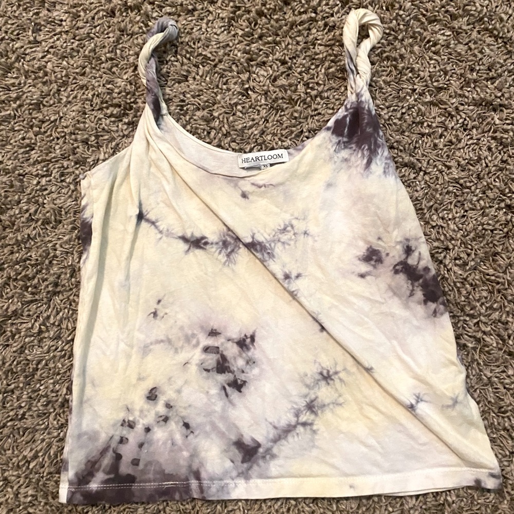 Blue Black and White Tie-Dye Tank Top